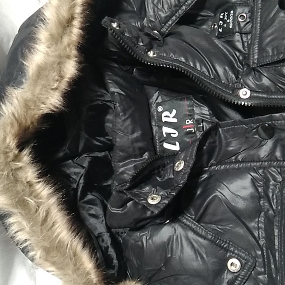 RARE! LJR JR Puffer Coat Zip/Snap Button Closure Sz.L - Picture 12 of 15